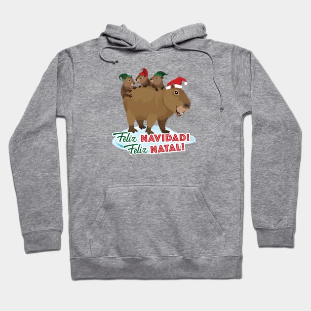 Capybara Family Holiday Hoodie by Peppermint Narwhal